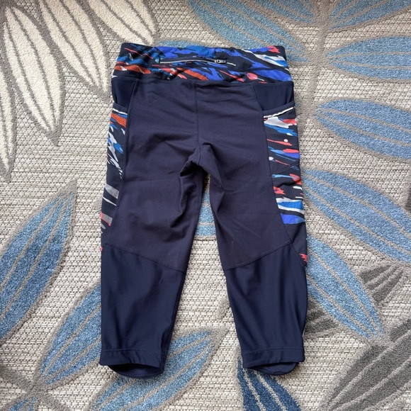 Athleta Women’s Spliced Fire Be Free Knicker Navy Leggings Crop Capris Size S‎ - Picture 3 of 5